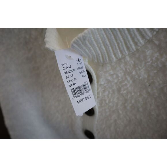 L.A. Hearts 0290 011 Women's Sz M Ivory Crop Cotton Blend Long Sleeve Sweater - Picture 5 of 8